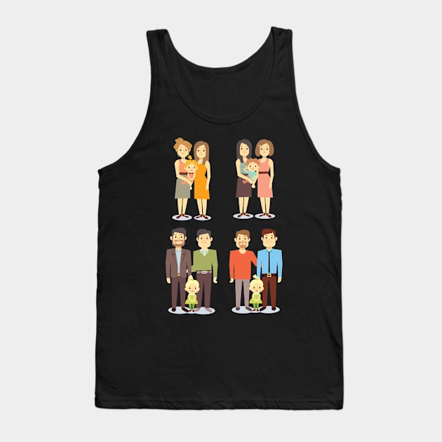 LGBT Couples Design - LGBT Family Tank Top by Printaha